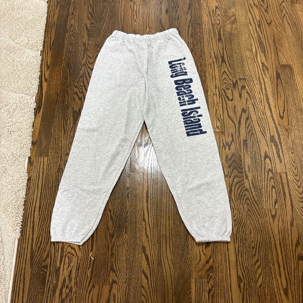 Gray Sweatpants with Navy Print